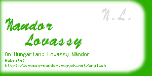 nandor lovassy business card