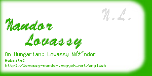 nandor lovassy business card